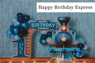 Happy Birthday Express cake smash background