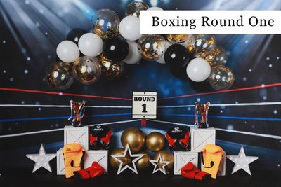 Boxing Round One cake smash background