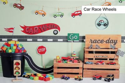 Car Race Wheels cake smash background