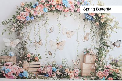 Spring Butterfly cake smash background