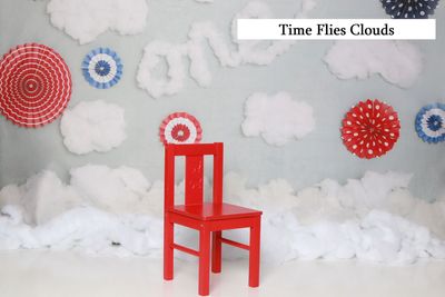 time flies clouds cake smash background