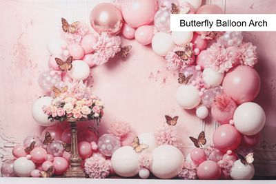 Butterfly Balloon Arch cake smash background