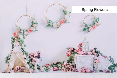 Spring Flowers cake smash background