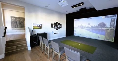 Virtual golf setup in a home