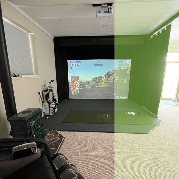 golf simulator in a home