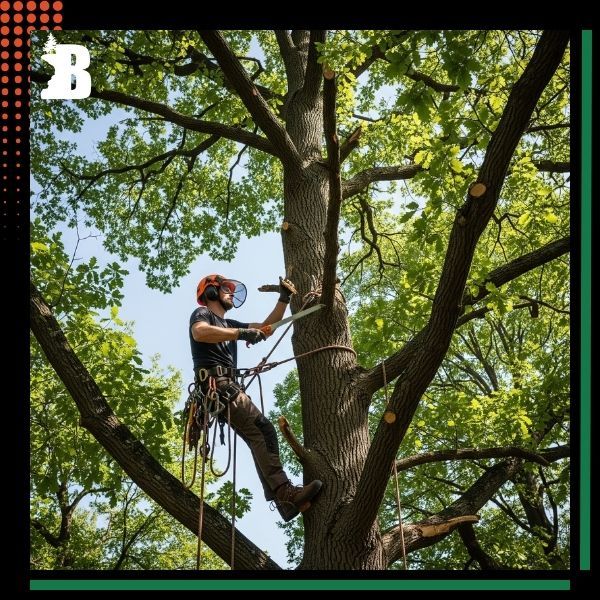 arborist caring for tree arborist caring for tree