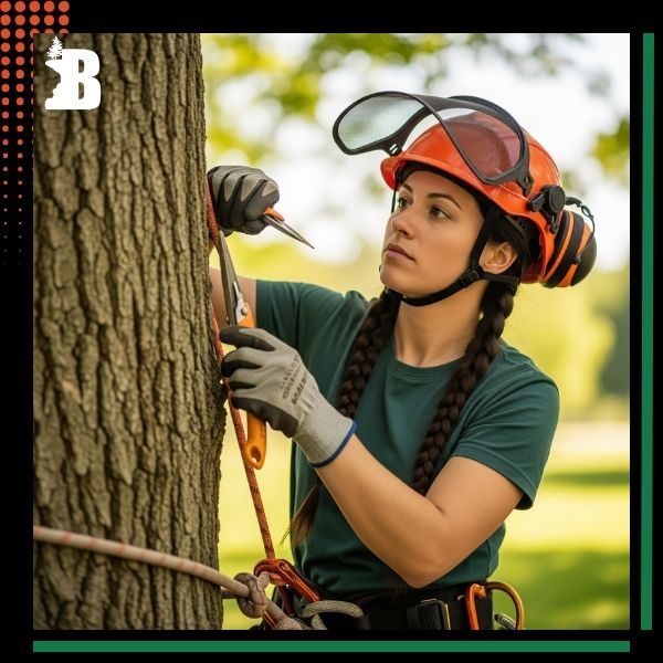 tree surgeon inspecting tree tree surgeon inspecting tree
