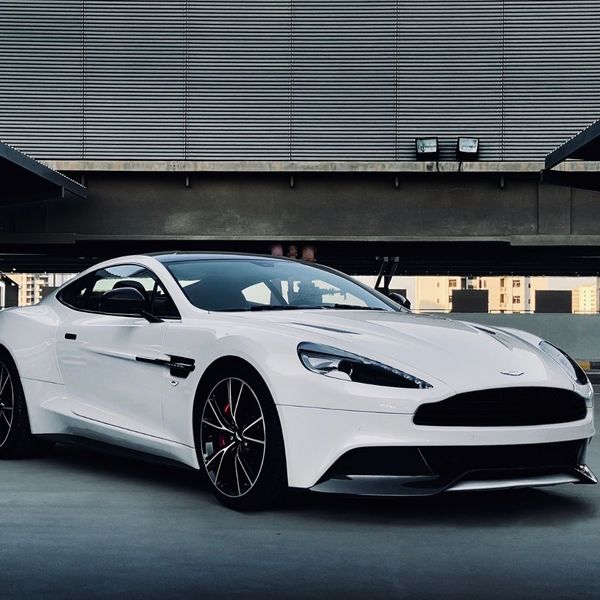white Aston Martin