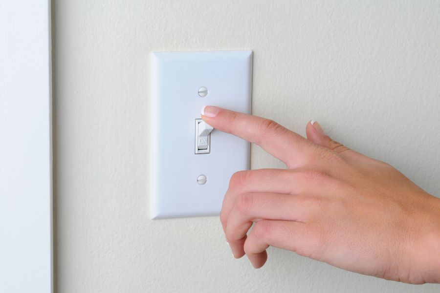 Flipping off light switch