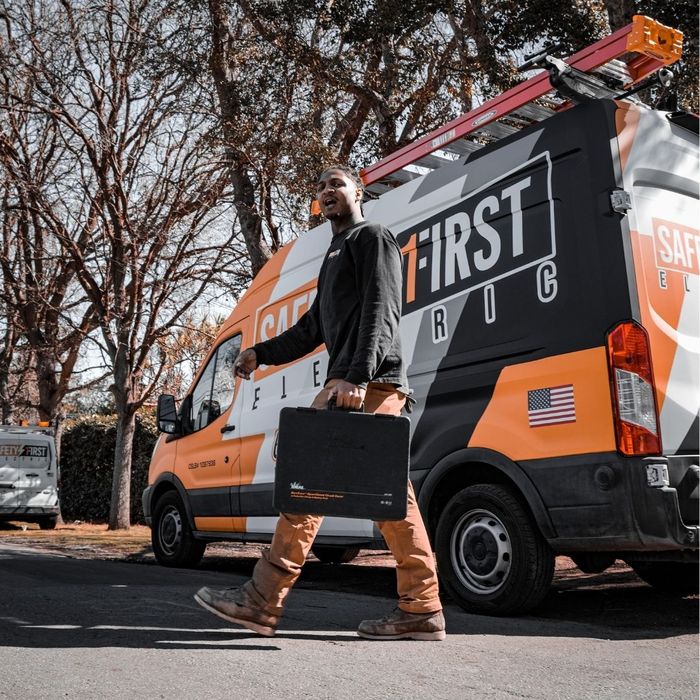 Safety First Electrician and van