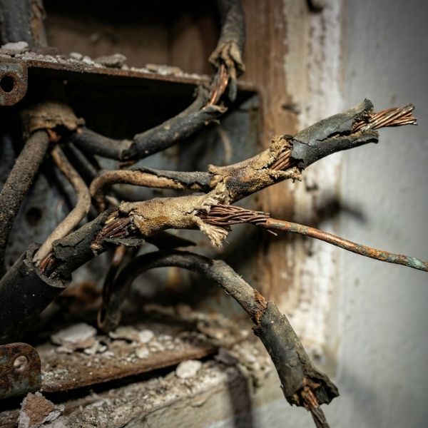 old, deteriorating residential electrical wiring