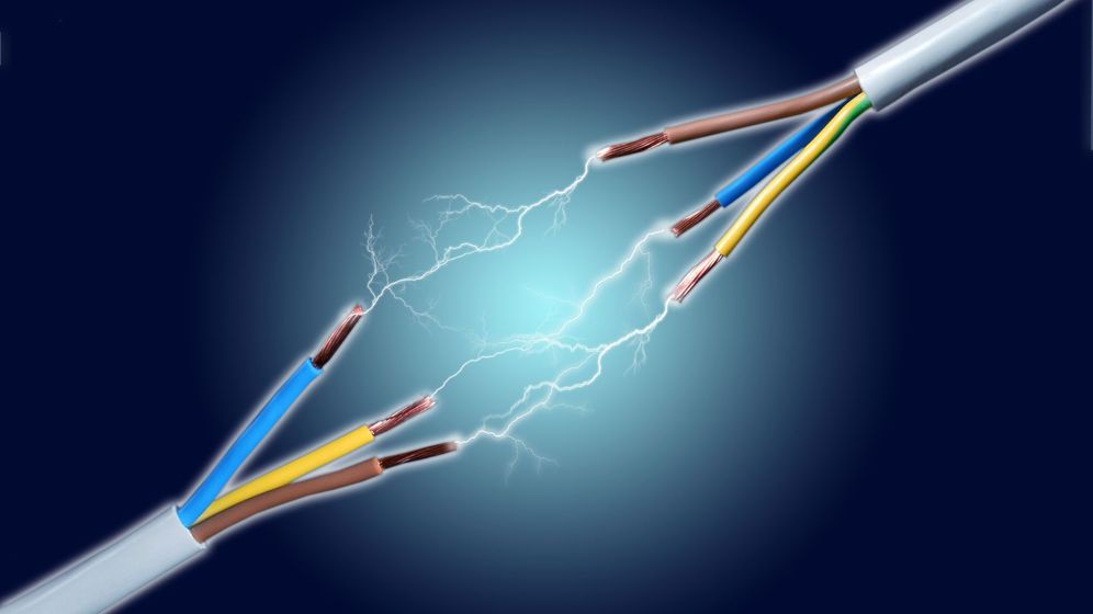 electric spark between to electrical wires
