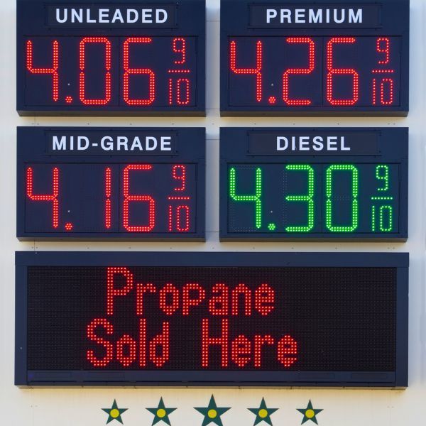 gas prices sign