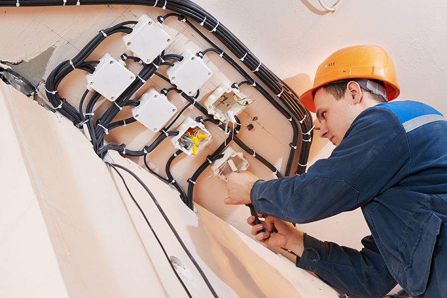 Electrician capping wires