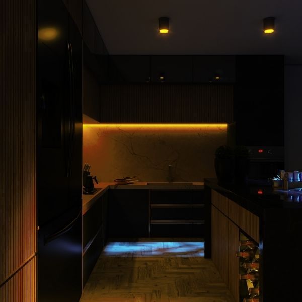 A dimmed room