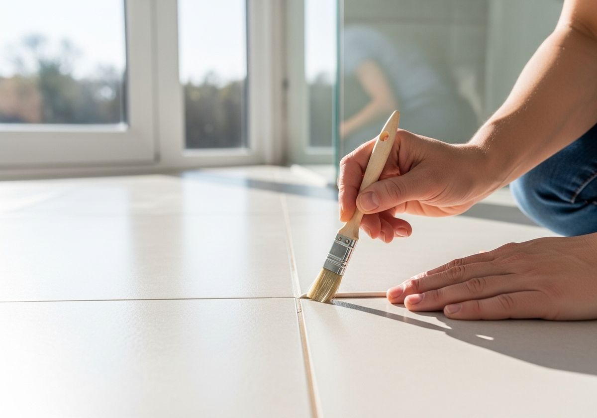 Sealing Tile Grout with Brush