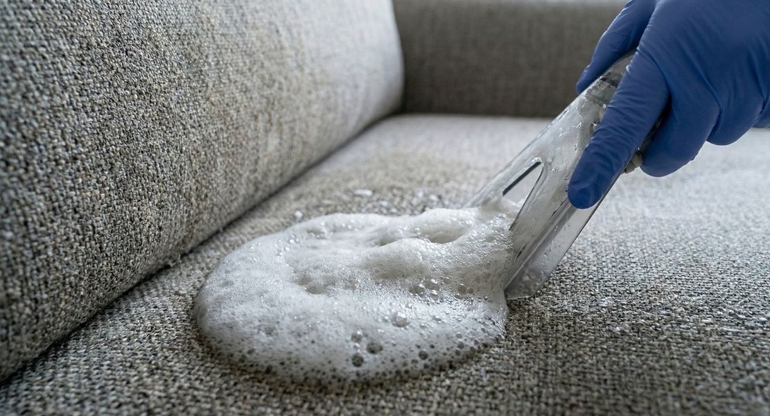 Sofa fabric getting cleaned Sofa fabric getting cleaned