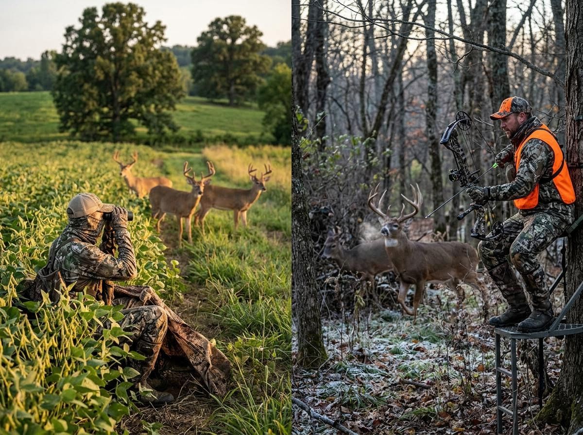 Two Hunting Scenes with Deer