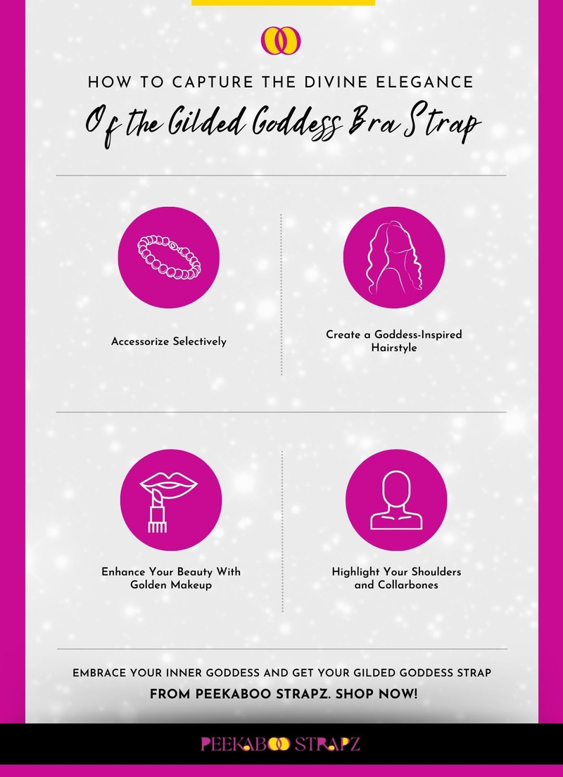 How to Capture the Divine Elegance of the Gilded Goddess Bra Strap Infographic