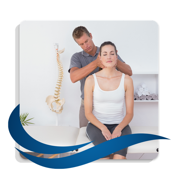 photo of woman working with a chiropractor on neck pain