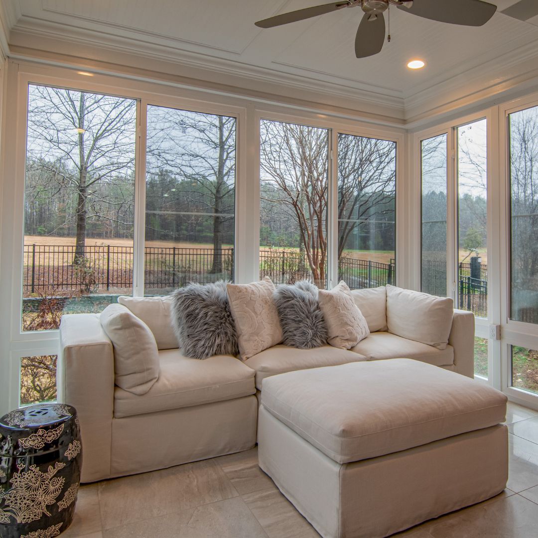 Living room with large windows