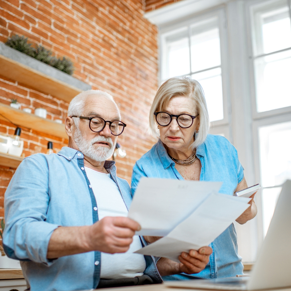 couple looking at energy bills