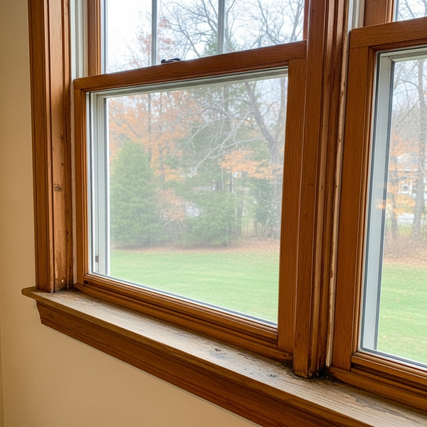 old windows in need of a paint job