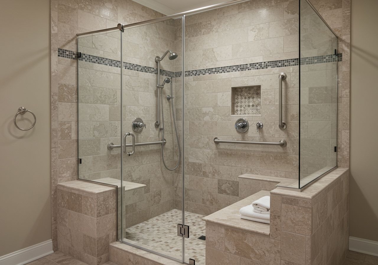 walk-in shower. 