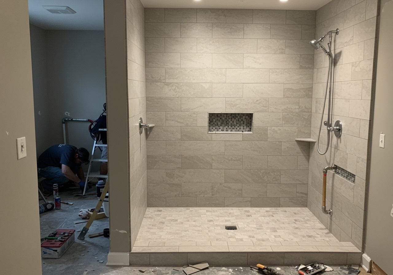walk-in shower. 