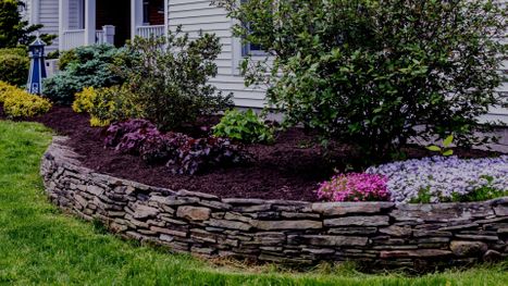 mulched flower bed
