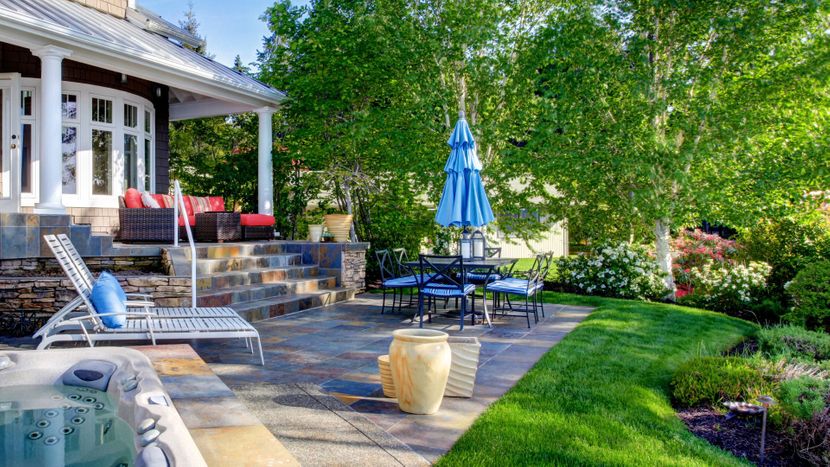 Backyard landscape design.