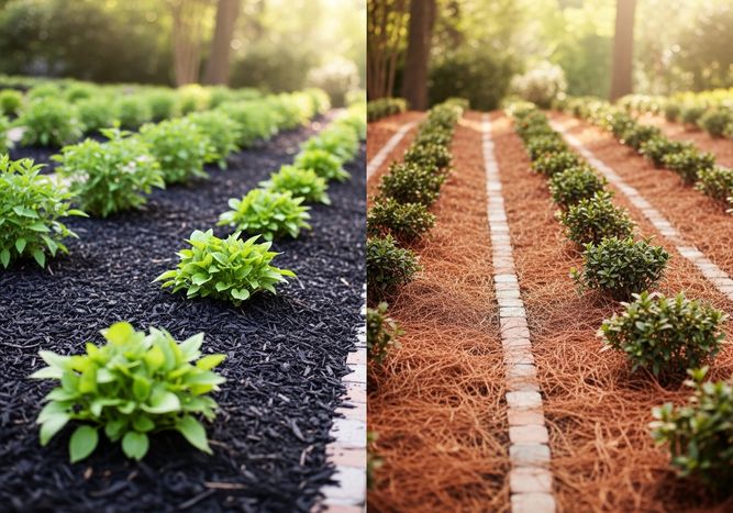 Mulch Comparison: Black vs. Pine Straw