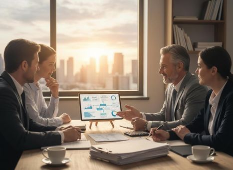 Business Professionals Discussing Data Analytics