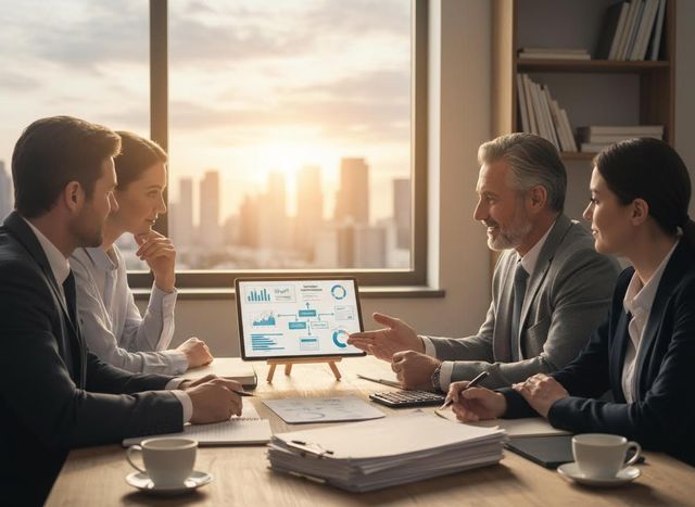 Business Professionals Discussing Data Analytics