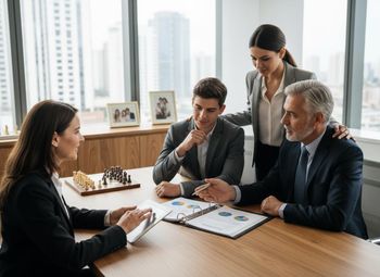 Diverse Business Team Collaborating in Modern Office