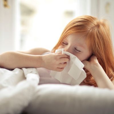 child sneezing