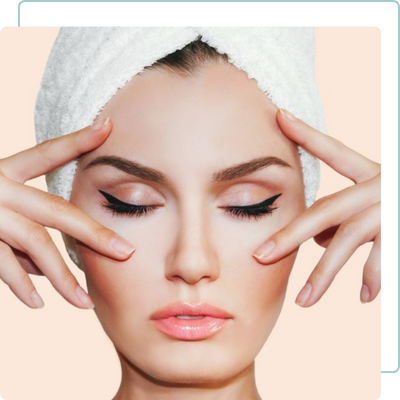 woman with smooth skin after Botox treatment woman with smooth skin after Botox treatment