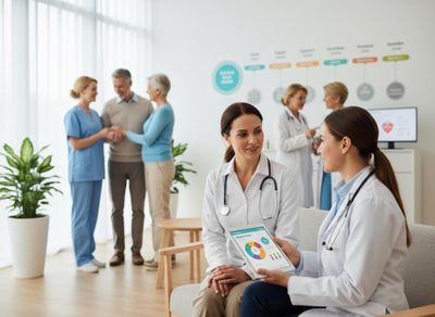 Doctors and healthcare staff in a modern clinic
