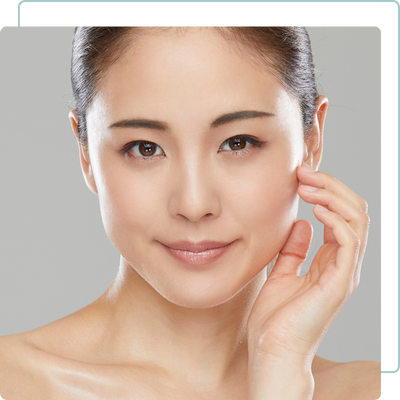 woman with smooth, clean skin after cosmetic treatments woman with smooth, clean skin after cosmetic treatments