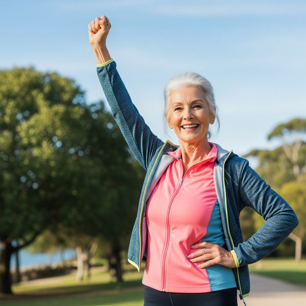image of a happy senior version of the woman