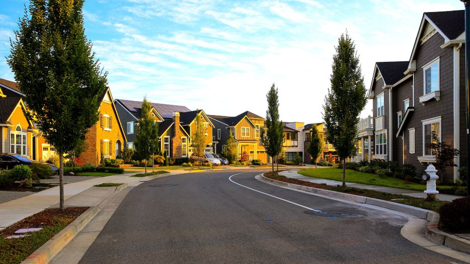 beautiful houses in a neighborhood 