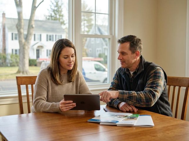 Two People Discussing Content on a Digital Tablet