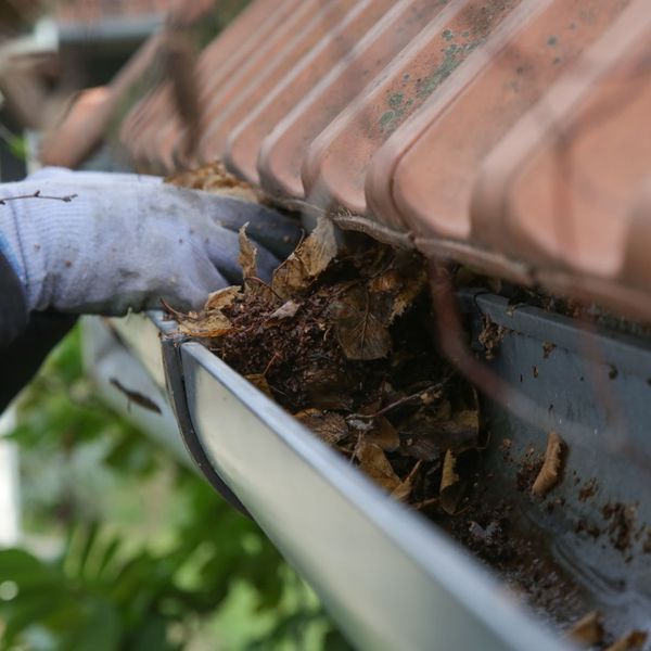 cleaning out gutters