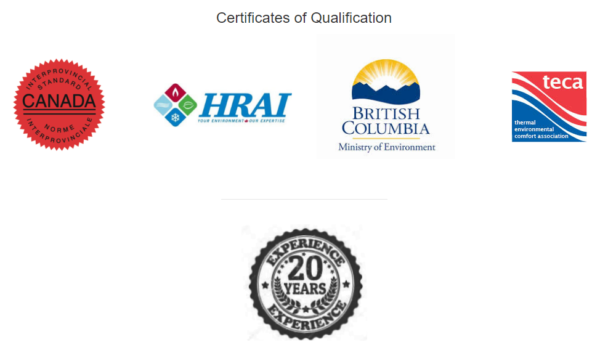 Image of a List of certifications of qualification