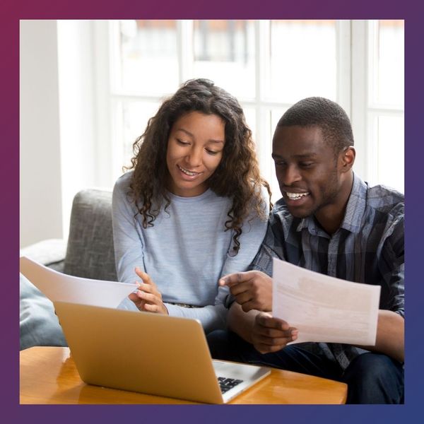 couple looking at energy bill