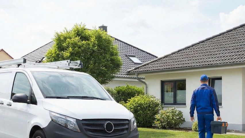 Contractor entering home