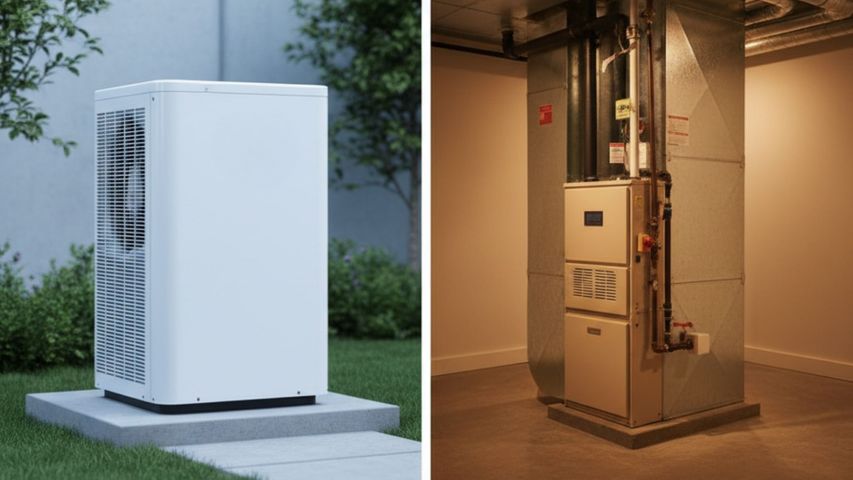 heat pump and a furnace heat pump and a furnace