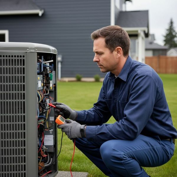 hvac technician performing maintenance 