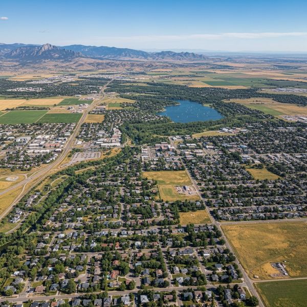 Aerial view of a Colorado town