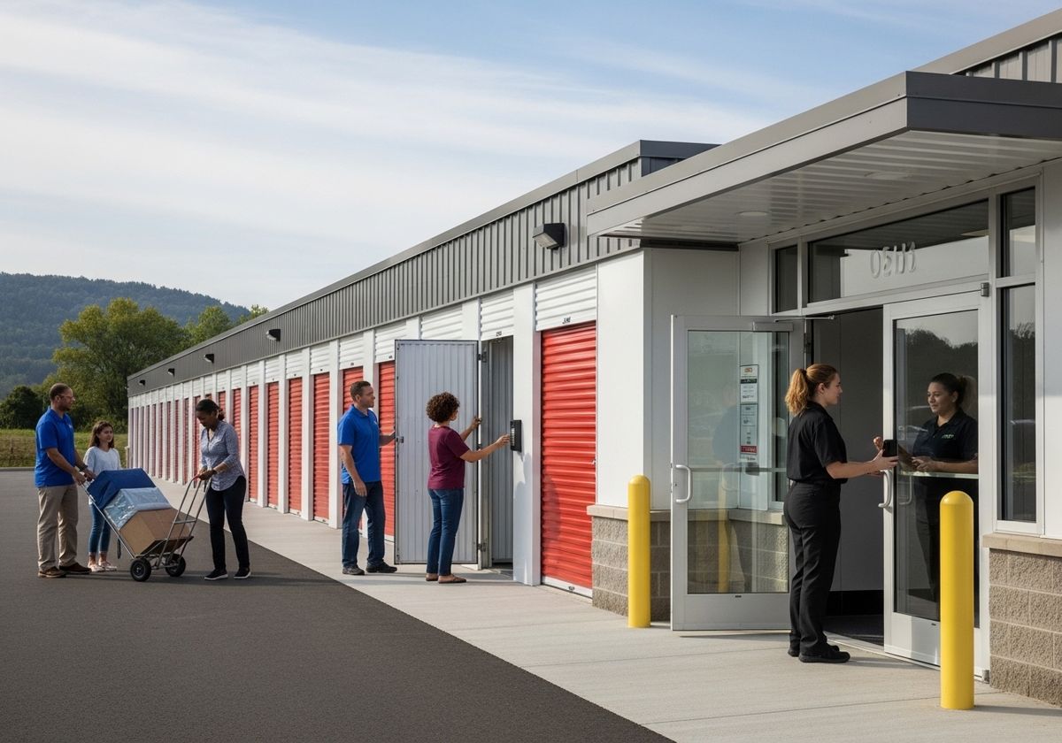 People Using Self-Storage Facility